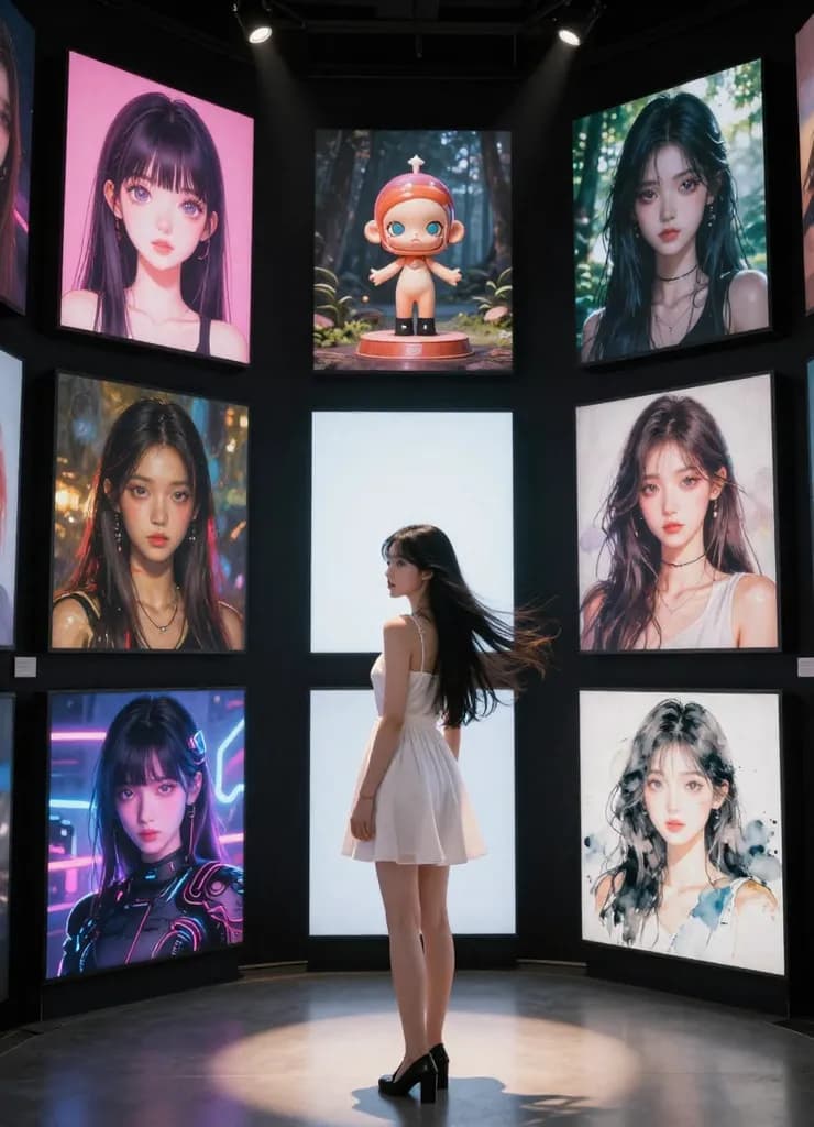 Grid of before/after image transformations showing various styles, demonstrating HappyHorse AI versatility