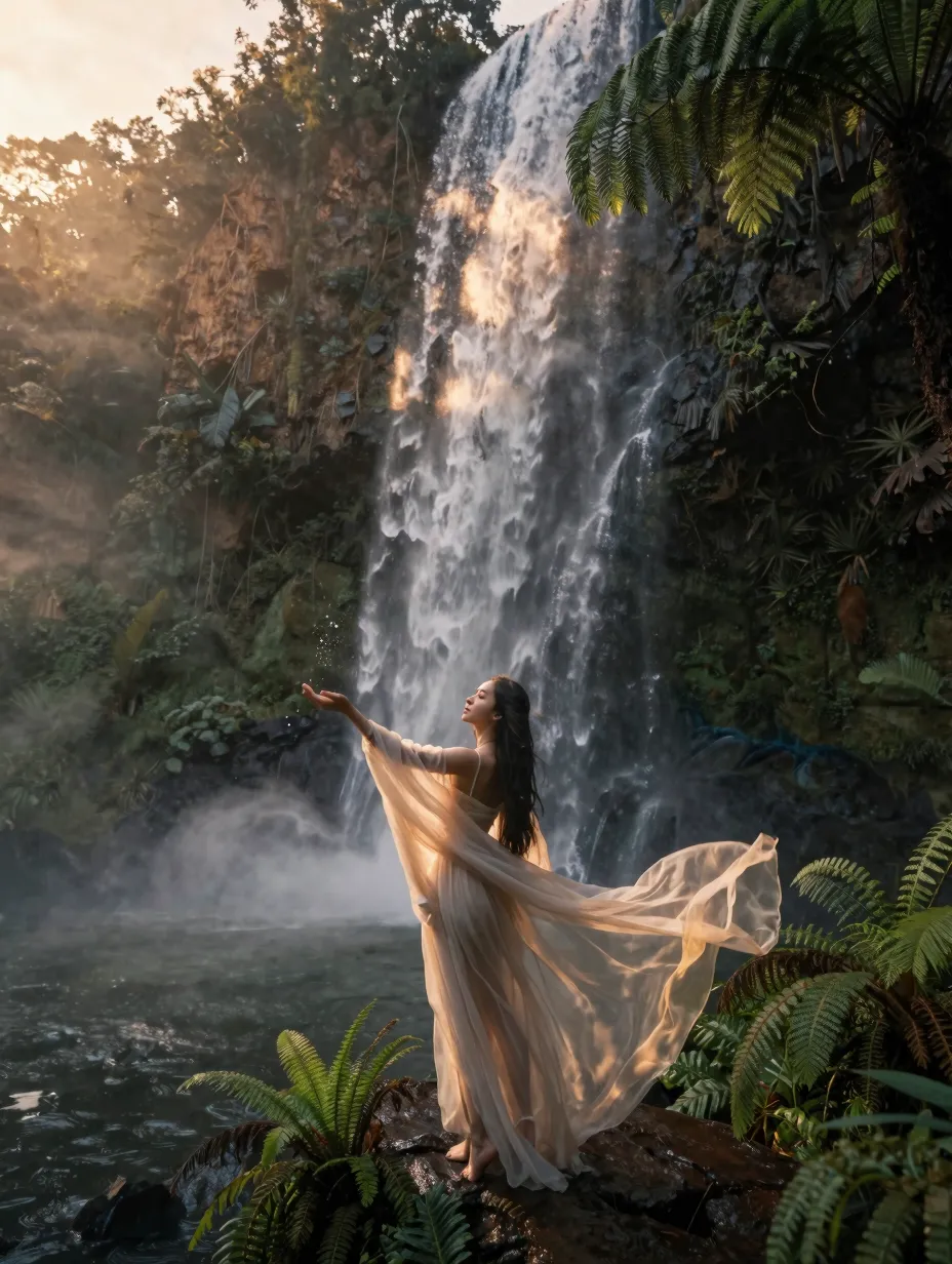 Vídeos com IA de cenários naturais: paisagens de florestas e rios